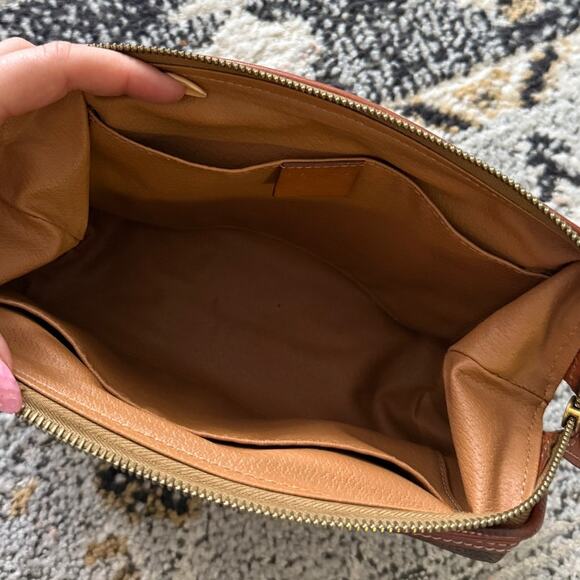 Authentic Celine Macadam Vintage Brown Leather Cosmetic Pouch - Picture 5 of 8